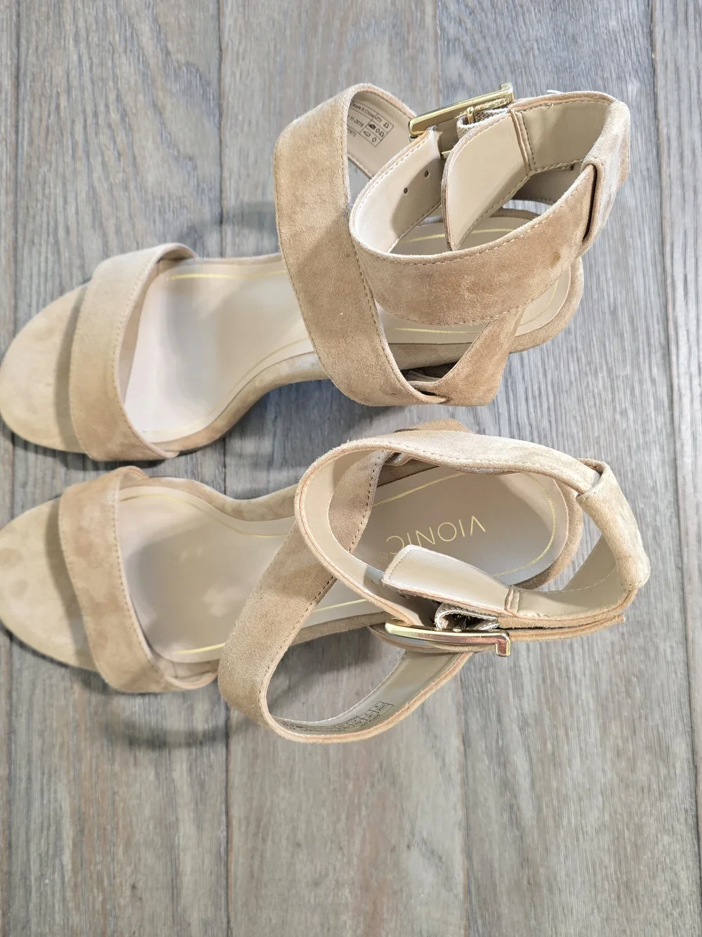 Vionic Sofia Suede Block Heel Ankle Strap Sandals Wheat Tan 9 Comfort Event Boho